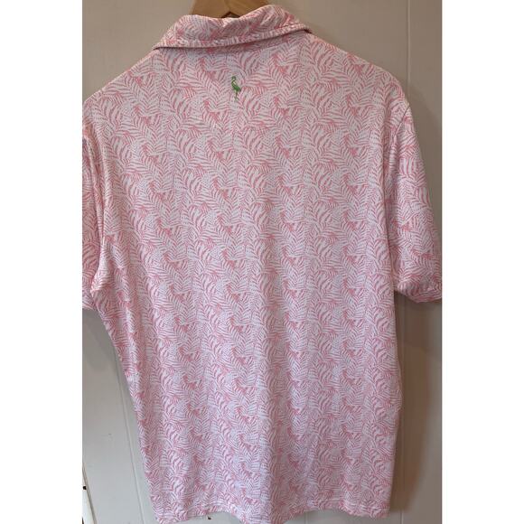 Tailor‎ Byrd Coral Palm Leaf Golf Polo Size Large - Picture 5 of 6